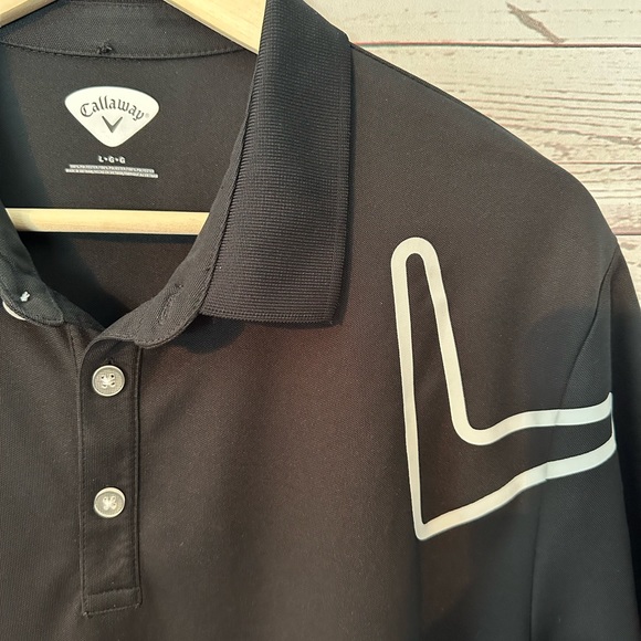 Callaway Golf  Shirt Men's Size Large Short Sleeve Black Polo Lightweight - Picture 3 of 4